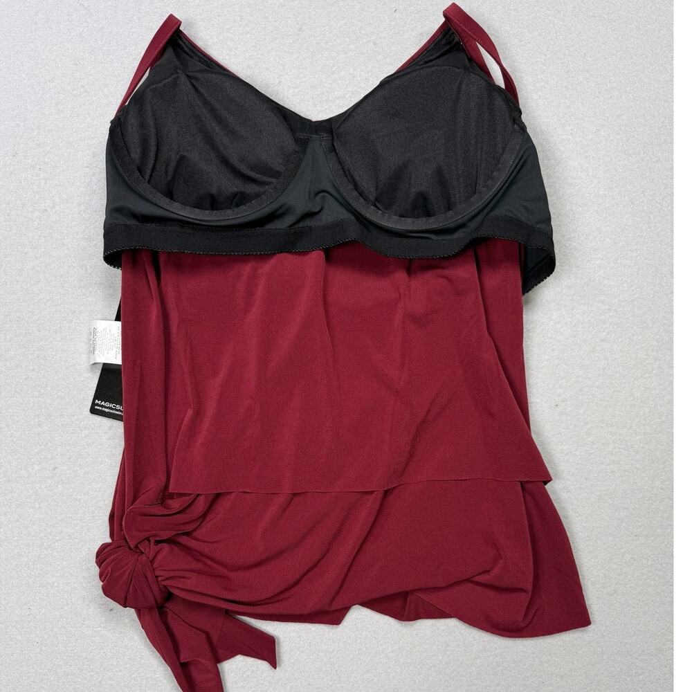 Magicsuit Alex Side-Tie Underwire Tankini Top Merlot 16 $128 - Picture 6 of 9